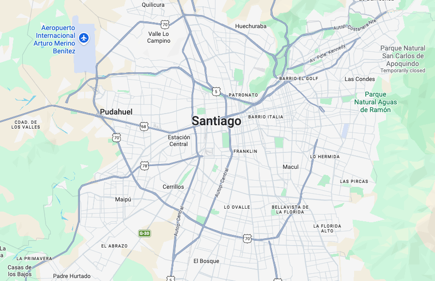 Mapa de Santiago, Chile